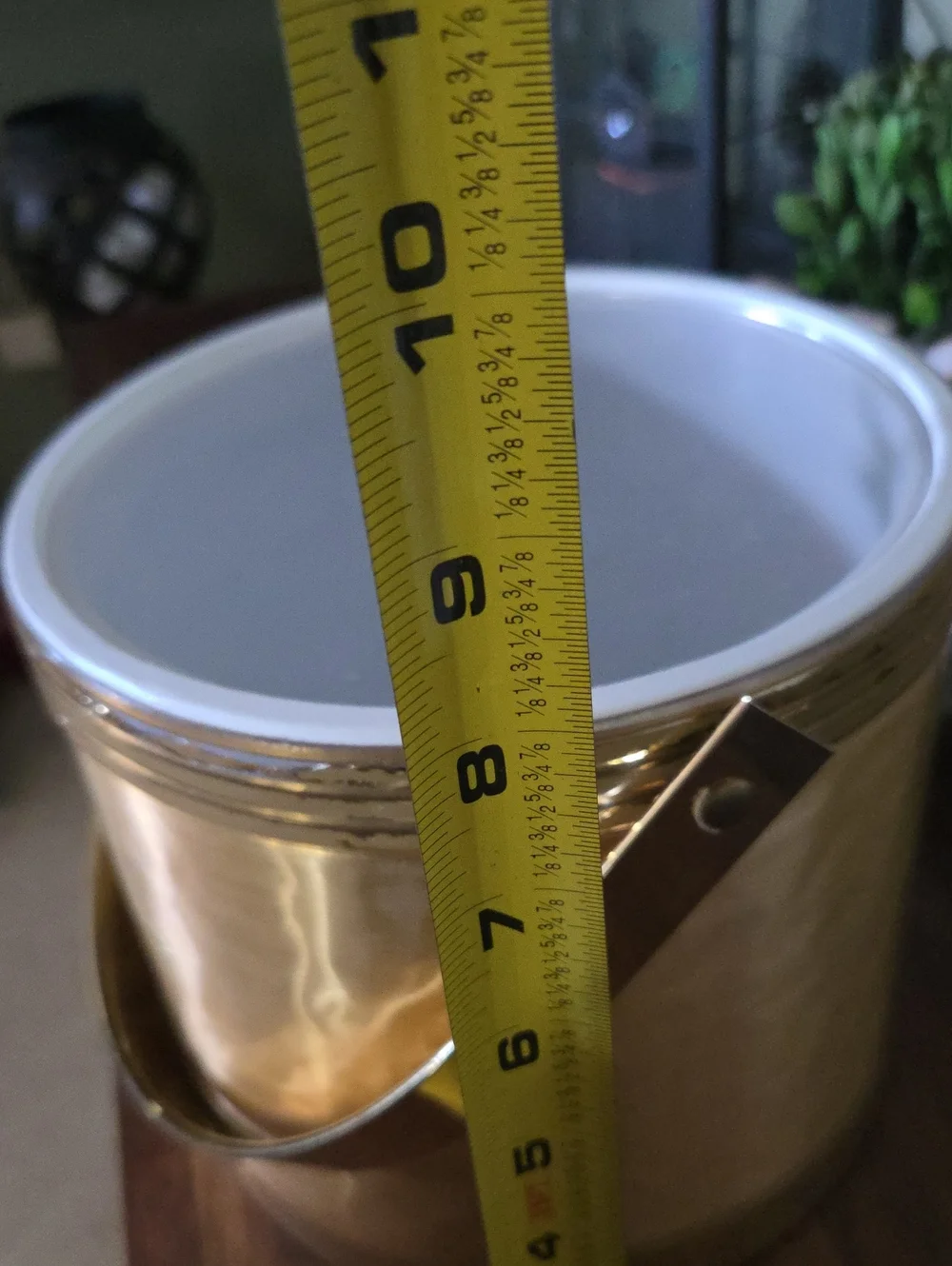 Mid Century Modern Brushed Gold Insulated Ice Bucket Acrylic Lid Retro Barware